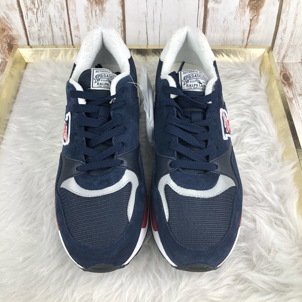 NEW Polo Ralph Lauren Trackster 100 Navy Sneakers - Picture 6 of 12